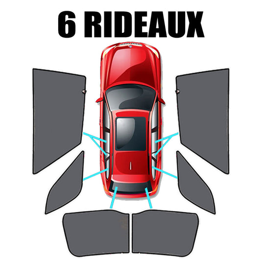Rideaux pare-soleil sur mesure Audi A3 4 portes (2012-2020) - Kit rideaux arrière complet 6 pièces