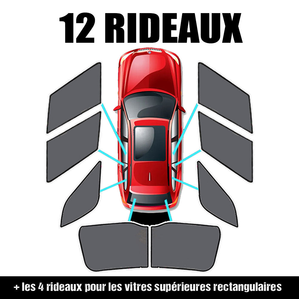 Rideaux pare-soleil sur mesure Land Rover Defender D110 (A partir de 2020) - Kit rideaux arrière complet 12 pièces
