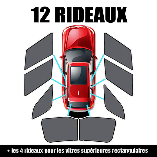 Rideaux pare-soleil sur mesure Land Rover Defender D110 (A partir de 2020) - Kit rideaux arrière complet 12 pièces