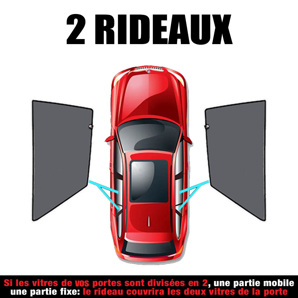 Rideaux pare-soleil sur mesure Honda Civic 3 portes (2006-2012) - Rideaux arrière 2 pièces
