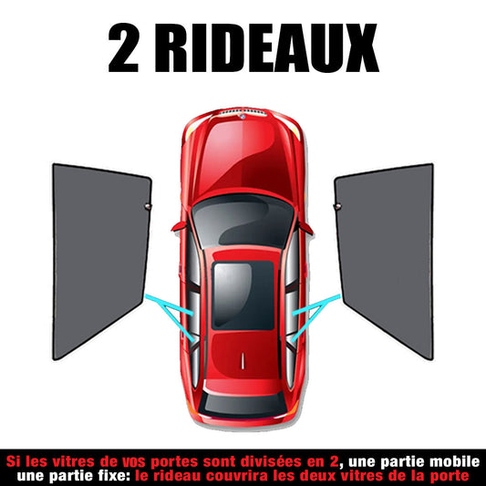 Rideaux pare-soleil sur mesure Honda Civic 3 portes (2006-2012) - Rideaux arrière 2 pièces