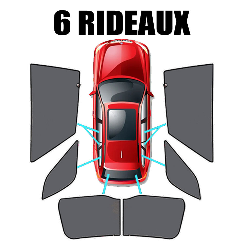 Rideaux pare-soleil sur mesure Audi A3 Sportback (2012-2020) - Kit rideaux arrière complet 6 pièces