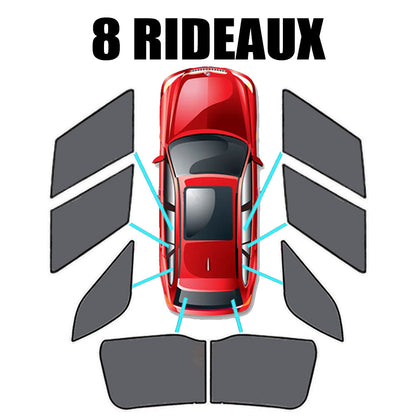 Rideaux pare-soleil sur mesure Honda Civic 3 portes (2006-2012) - Kit rideaux arrière complet 8 pièces